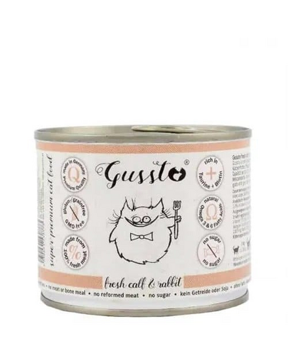GUSSTO Cat Fresh Calf & Rabbit nedves macskaeledel bárány és nyúl 200 g